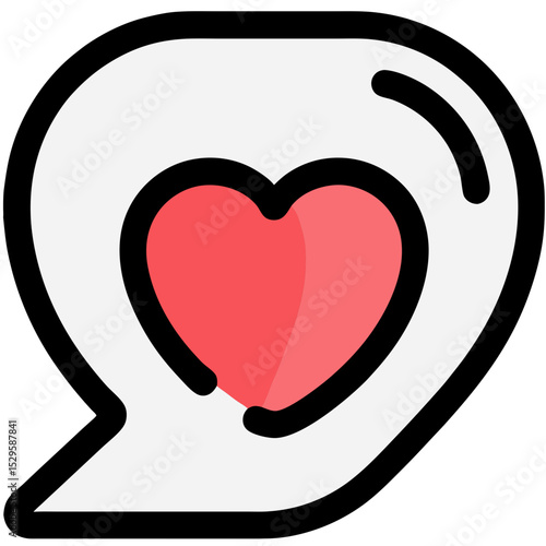 HeartShaped Symbol Inside a Speech Bubble Expressing Love and Communication