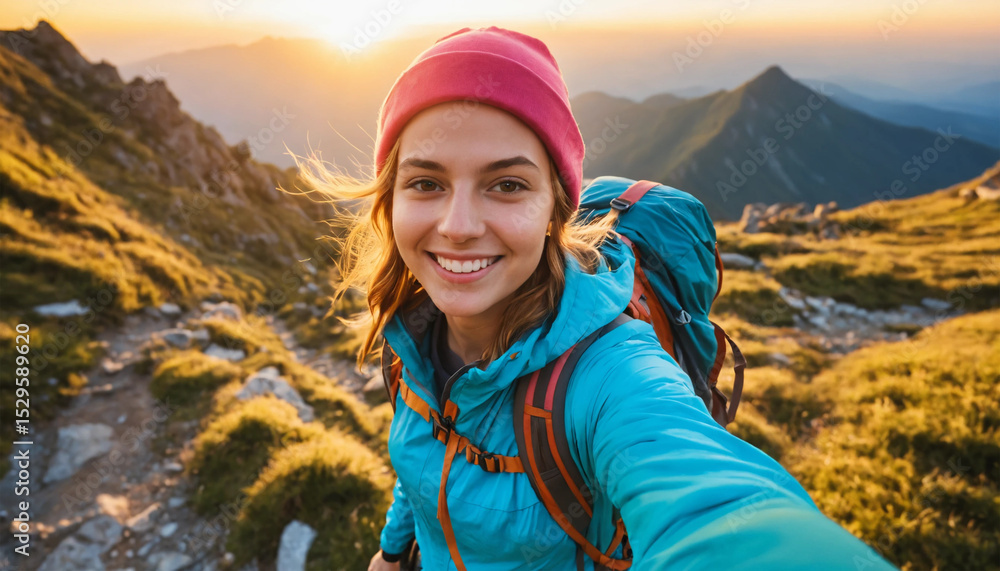 young woman in the mountains young woman in the mountains