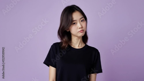 Skeptical Reaction with Woman Tilts Head with Subtle Doubt