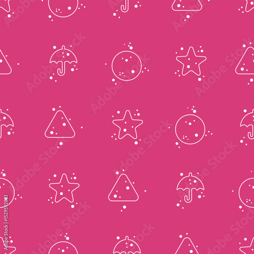 Seamless pattern of Korean candies dalgona or ppopgi with various shapes. Vector flat illustration