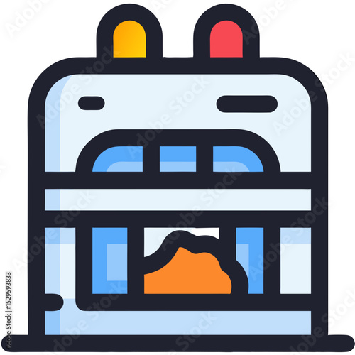 Simple Outline Illustration of a Modern Enclosed Structure
