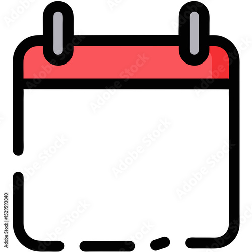 Simple Red and Black Calendar Icon Design