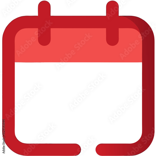Simple Red Calendar Icon with Empty Date Space