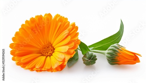 calendula marigold flower isolated on white background