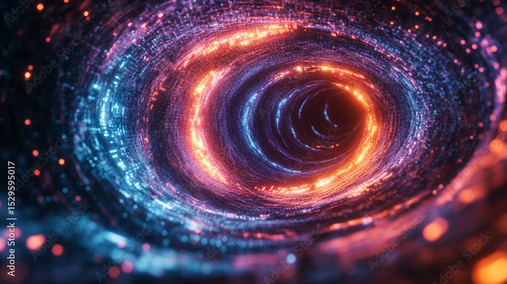 Abstract vortex tunnel with swirling lights Abstract vortex tunnel with swirling lights