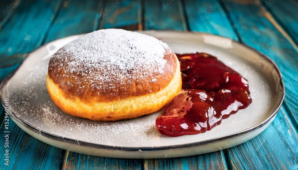 paczki filled with jam and topped with powdered sugar food breakfast treat paczki filled with jam and topped with powdered sugar food breakfast treat