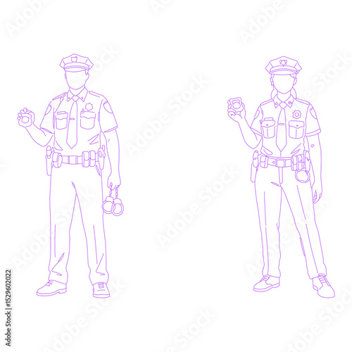 police officer lineart illustration