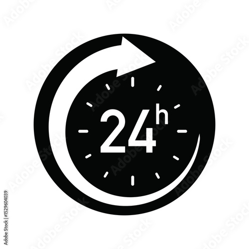 24 Hours Cycle Icon Vector Sign Symbol