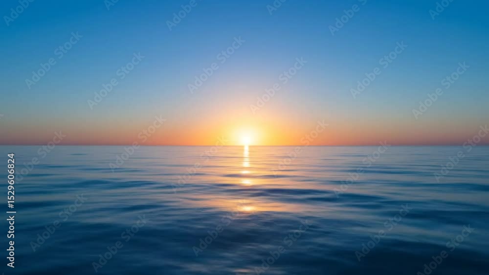 Sunrise Over Calm Ocean Waters Beautiful Peaceful Seascape Sunrise Over Calm Ocean Waters Beautiful Peaceful Seascape