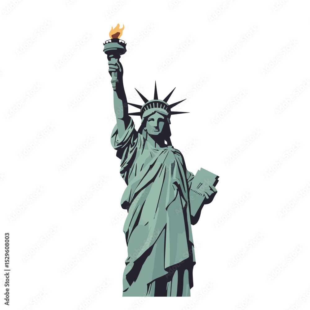 Fototapeta premium Majestic Liberty Statue A Vector Illustration of American Independence and Freedom