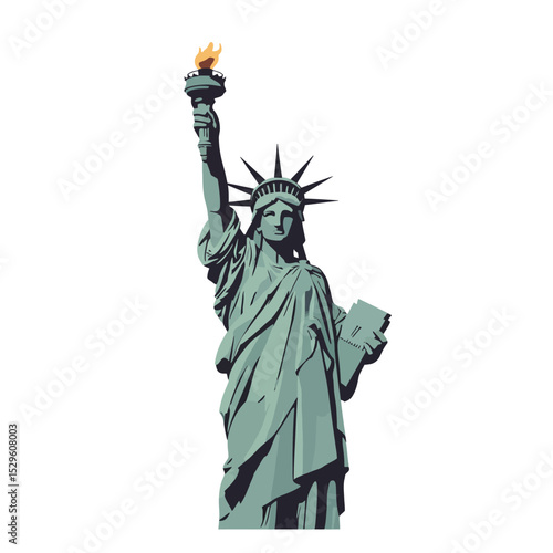 Majestic Liberty Statue A Vector Illustration of American Independence and Freedom