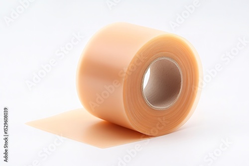 A detailed view of the hue of silicone skin  Sheets of Scars  Self-sticking roll of scar tape with a large text area on a plain white background, Generative AI.