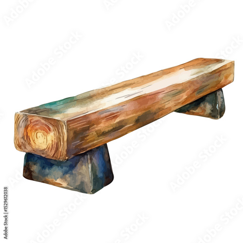 Balance Beam, watercolor clipart vector, high quality, isolated on a white background.