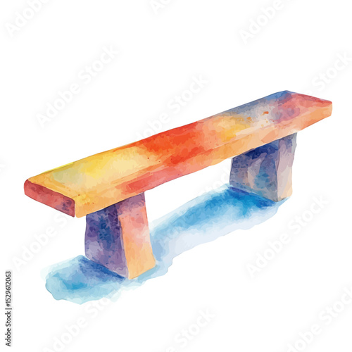 Balance Beam, watercolor drawing vector, high quality, isolated on a white background.