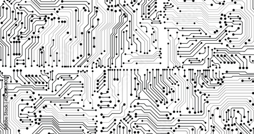 Electronic boards texture. Computer circuit board surface energy network system stylized symbols garish illustrations templates