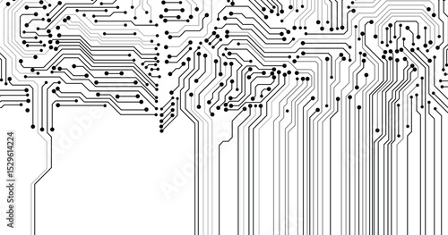 Digital technology seamless pattern. Seamless electronic circuit. circuit board electronic or electrical line on transparent engineering technology concept vector panorama background