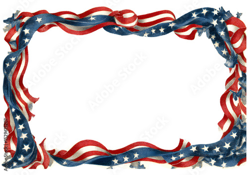 Bold American flag border element designed for patriotic celebrations and events.