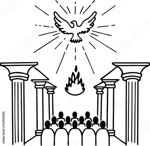 Pentecost sunday holy spirit church illustration