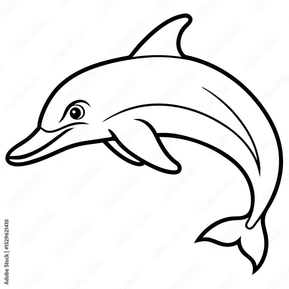 Bottlenose_Dolphin line art vector Bottlenose_Dolphin line art vector