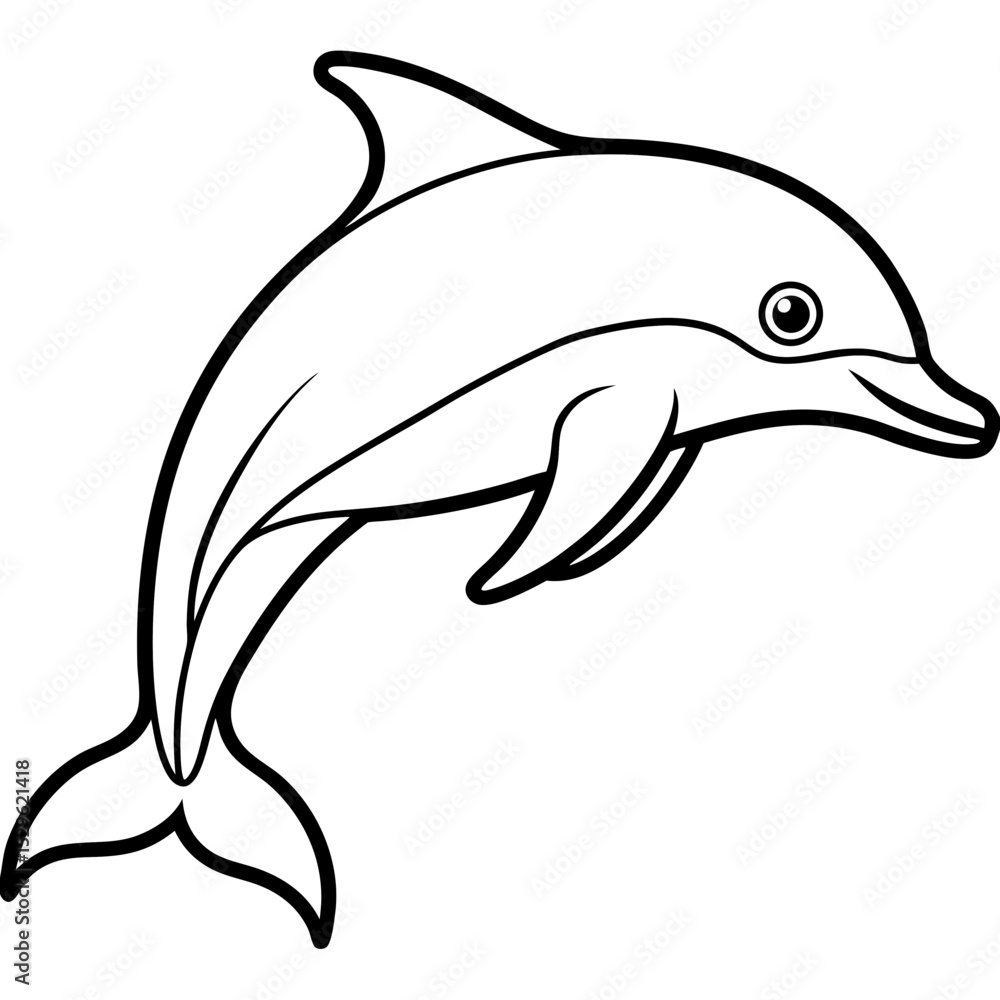 Fototapeta premium Bottlenose_Dolphin line art vector