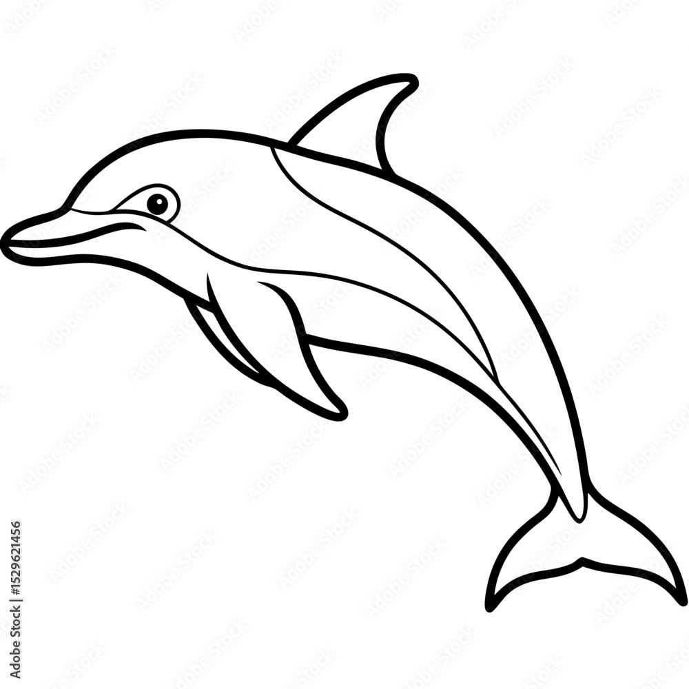 Obraz premium Bottlenose_Dolphin line art vector