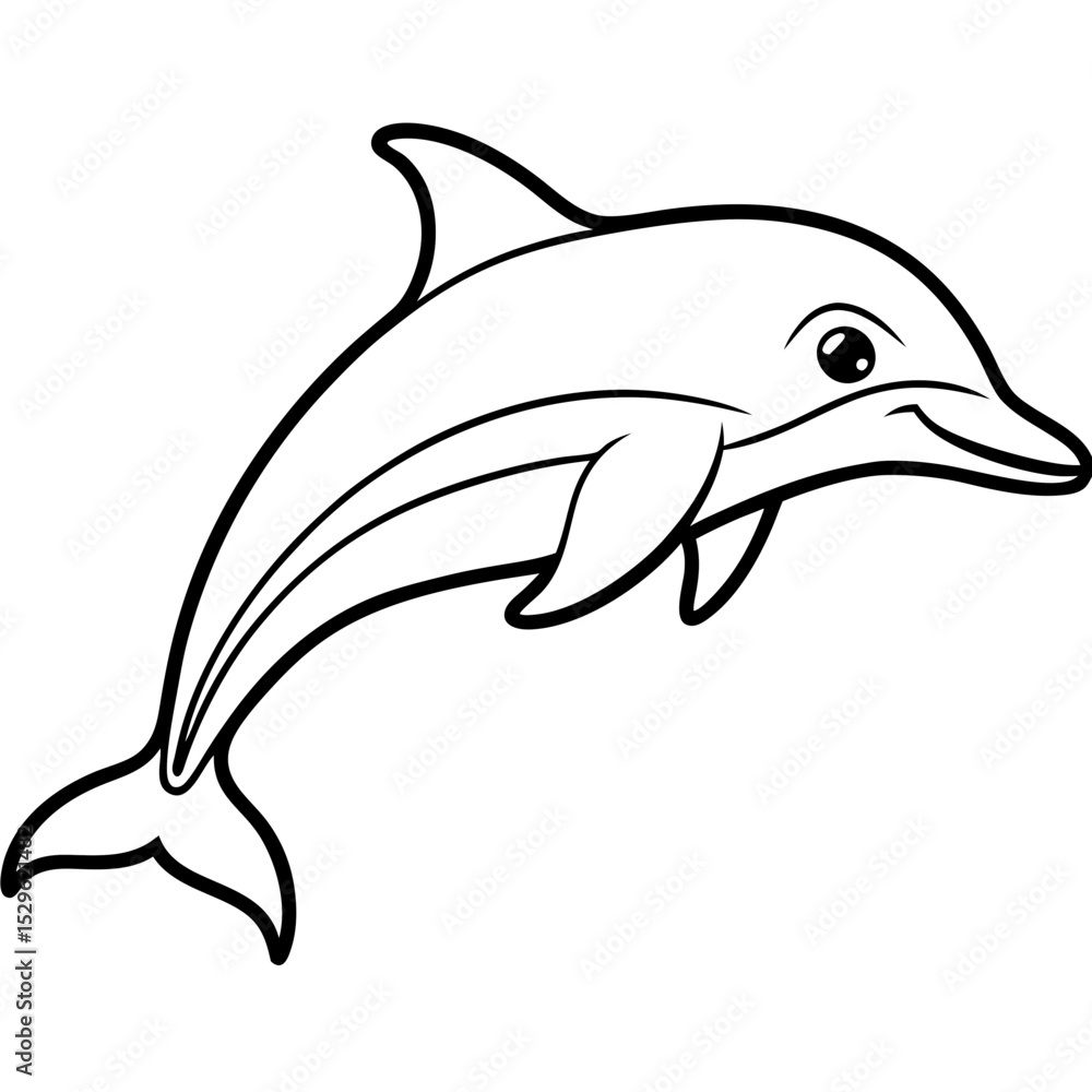 Fototapeta premium Bottlenose_Dolphin line art vector