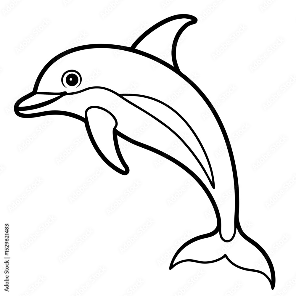 Naklejka premium Bottlenose_Dolphin line art vector