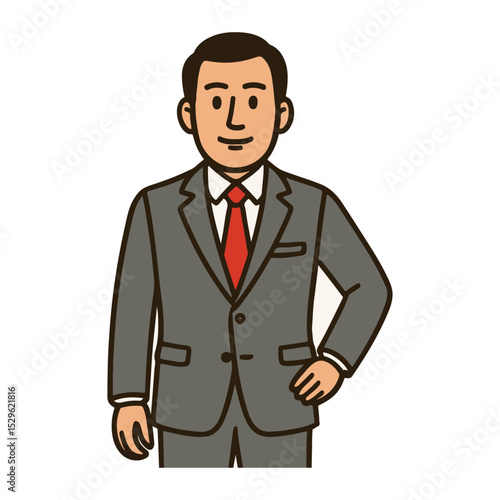 Businessman standing. vector illustration	