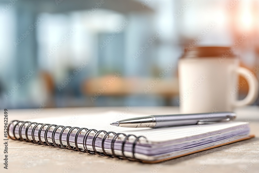 Writing materials on a table in a cozy cafe setting during daytime Writing materials on a table in a cozy cafe setting during daytime