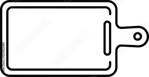 Minimalist Cutting Board: A simple, elegant illustration of a rectangular cutting board with a handle, perfect for culinary and design projects.