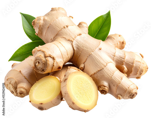 Ginger Root Botanical Render, Transparent PNG