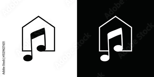 simple music house logo vector