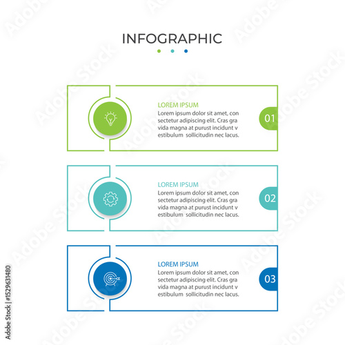 Timeline infographic design element and number options. Business concept with 3 steps.