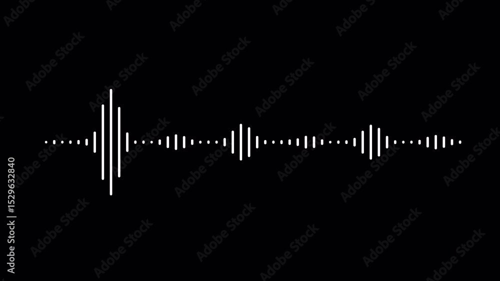 Audio spectrum waveform animation, Audio music timeline bar moving on track with alpha channel, audio frequency sound waves equalizer spectrum, Sound visualization.