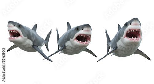 Plakat Isolated great white sharks