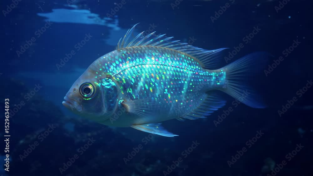 A fish with a blue and silver body and a blue tail A fish with a blue and silver body and a blue tail