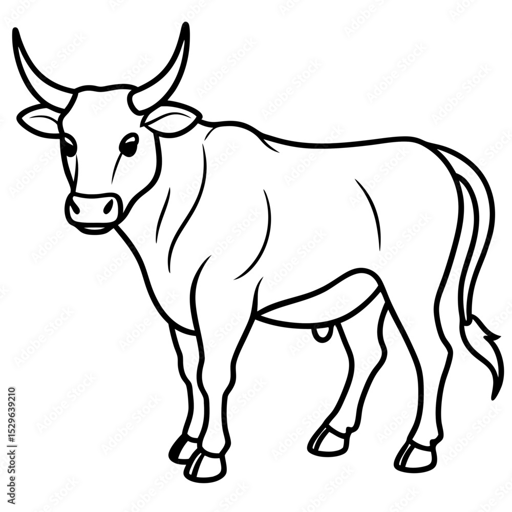 Bull line art vector Bull line art vector