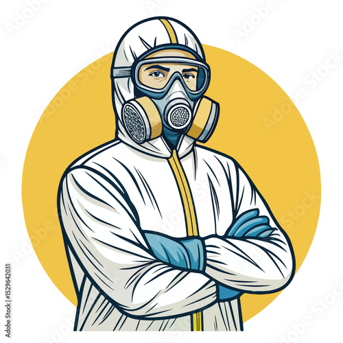 man with gas mask