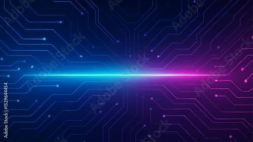 Abstract blue circuit board design featuring intricate computer technology and electronic components