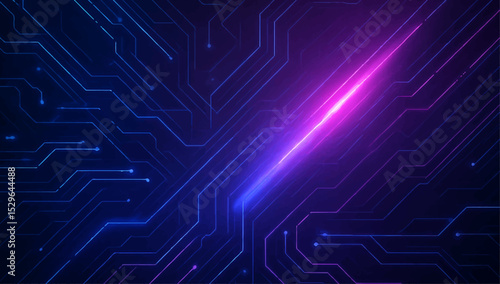 Abstract blue circuit board design featuring intricate computer technology and electronic components