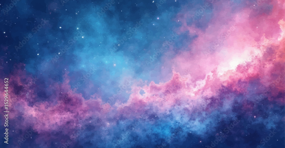 Naklejka premium Abstract starry night sky with cosmic nebula and stardust light