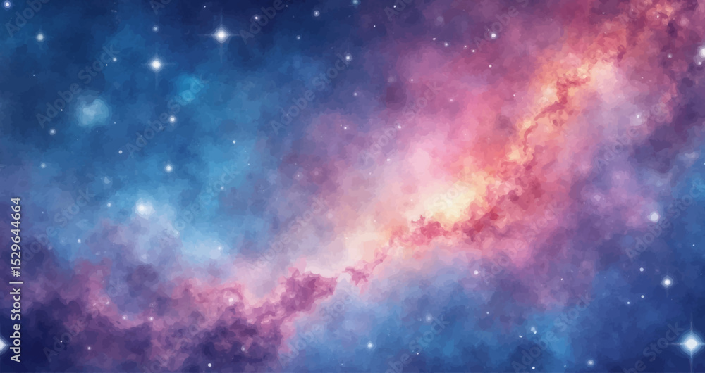 Fototapeta premium Abstract starry night sky with cosmic nebula and stardust light