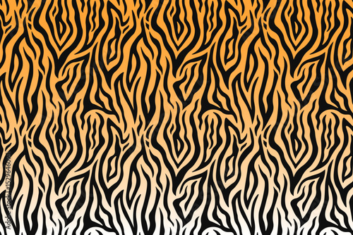 Seamless vertical tiger-stripe pattern with vivid orange ground and deep-black lines. Ideal for apparel, packaging, and eye-catching digital backdrops.