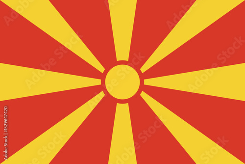 Flag of Macedonia. Macedonian national symbol in official colors. Template icon. Vector background.
