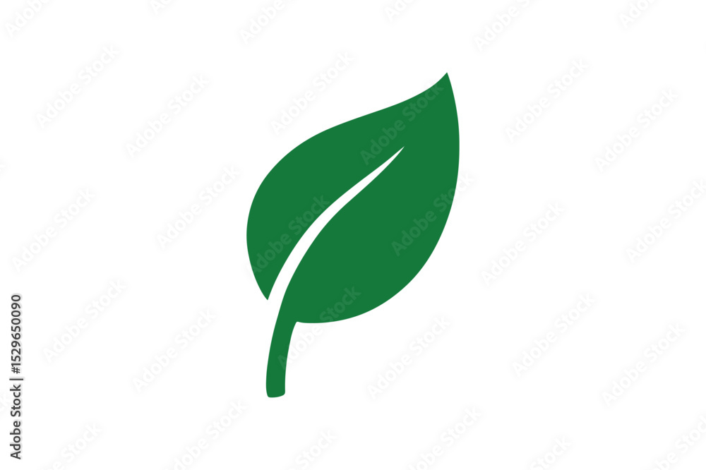 Green leaf silhouette vector with white background Green leaf silhouette vector with white background
