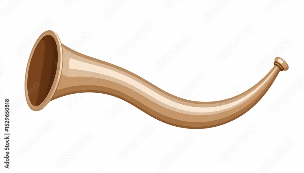 Fototapeta premium Antique Horn Isolated: An evocative vector art piece, brimming with historical charm