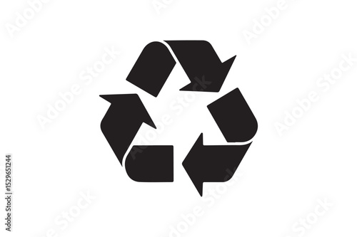 Recyclable silhouette vector with white background
