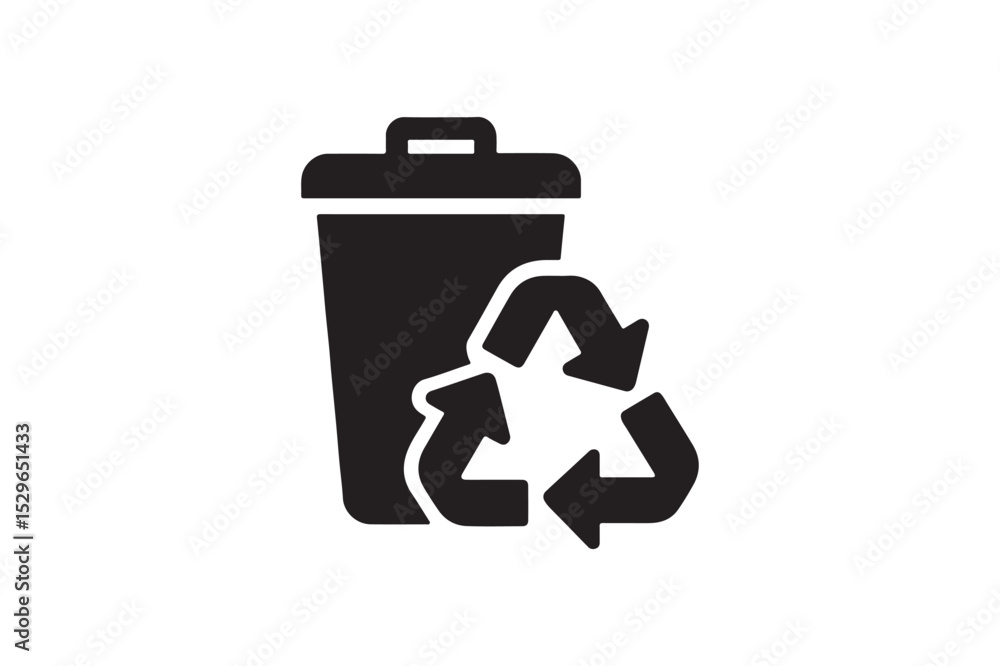 Obraz premium Reduce waste silhouette vector with white background