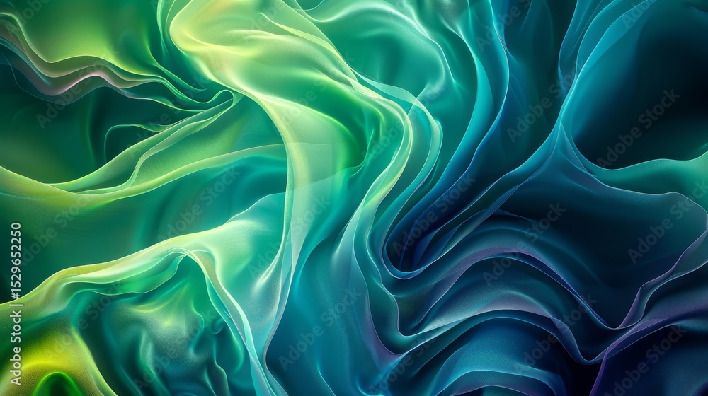 Obraz premium An abstract representation showcasing flowing colors in smooth motions, epitomizing the beauty of fluidity and tranquility in contemporary digital art.