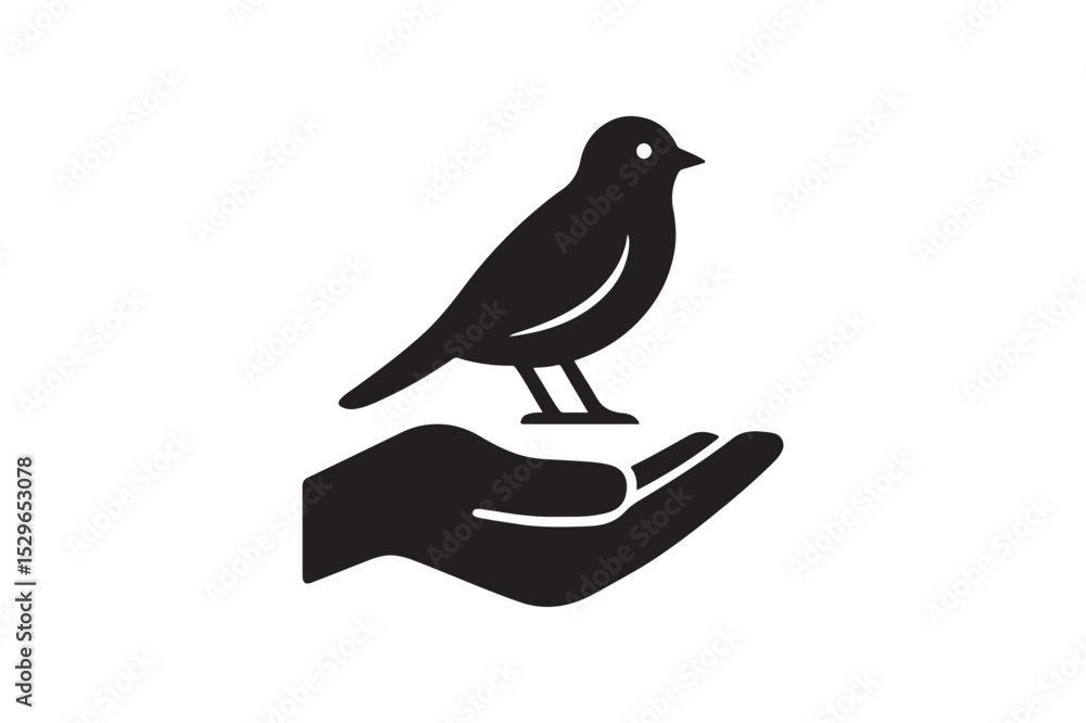 Obraz premium Wildlife conservation silhouette vector with white background